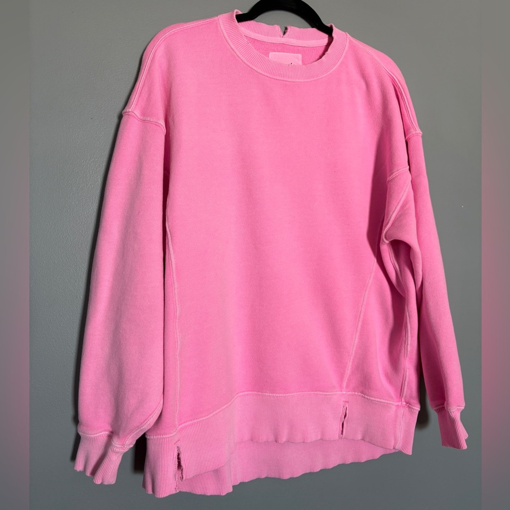 Aerie Bright Pink Crew Neck Sweater